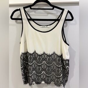 Chloe K Black and Cream Top